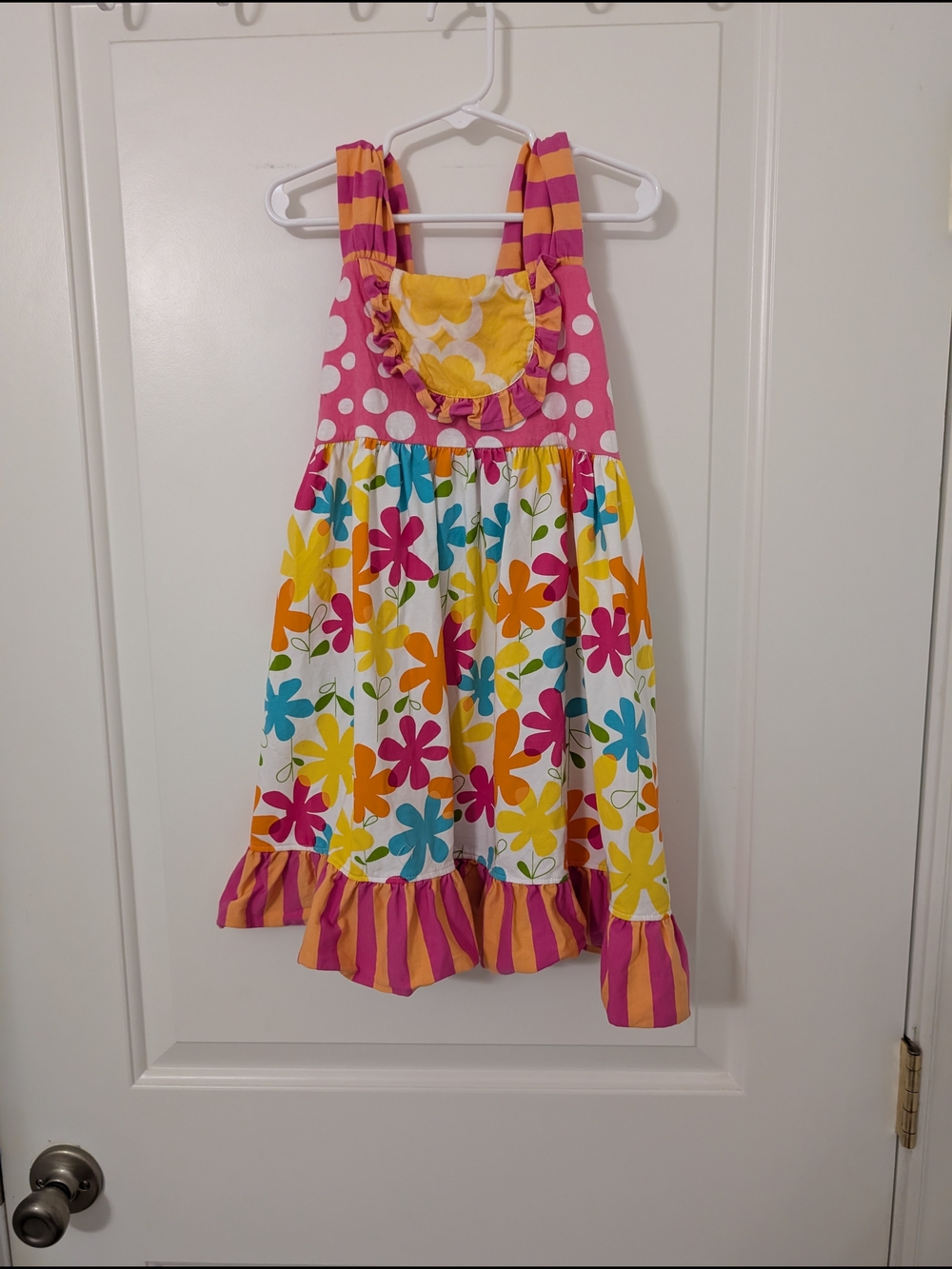 Girls' Pink &‎ Multicolor Floral Casual Sundress Size 6